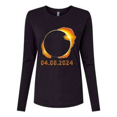 Total Solar Eclipse April 8 2024 Womens Cotton Relaxed Long Sleeve T-Shirt