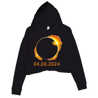 Total Solar Eclipse April 8 2024 Crop Fleece Hoodie