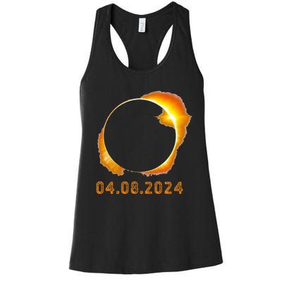 Total Solar Eclipse April 8 2024 Women's Racerback Tank