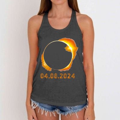 Total Solar Eclipse April 8 2024 Women's Knotted Racerback Tank