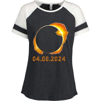 Total Solar Eclipse April 8 2024 Enza Ladies Jersey Colorblock Tee