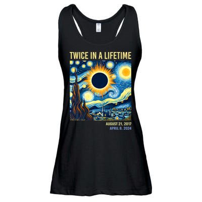 Total Solar Eclipse 2024 Twice In A Lifetime Ladies Essential Flowy Tank