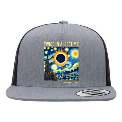 Total Solar Eclipse 2024 Twice In A Lifetime Flat Bill Trucker Hat