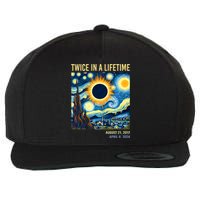 Total Solar Eclipse 2024 Twice In A Lifetime Wool Snapback Cap