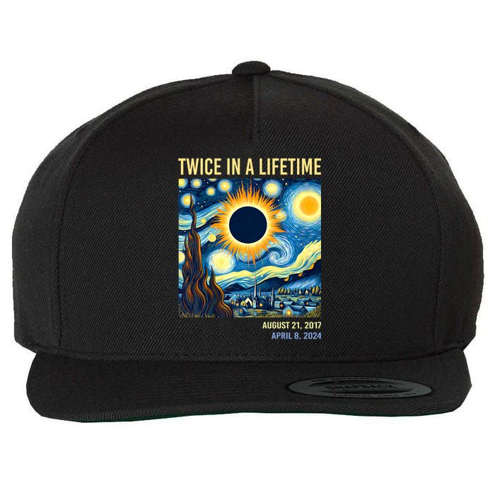 Total Solar Eclipse 2024 Twice In A Lifetime Wool Snapback Cap