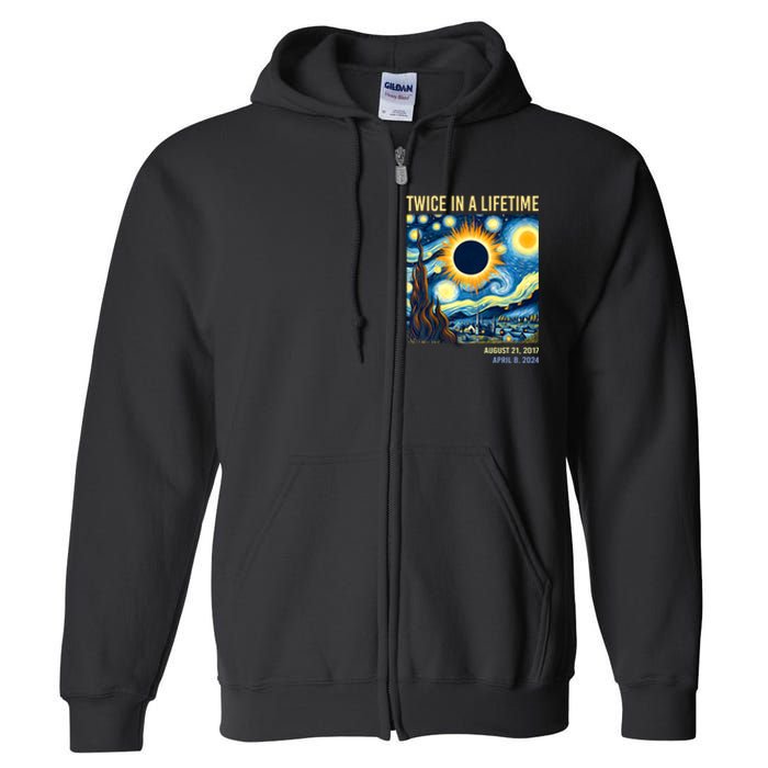 Total Solar Eclipse 2024 Twice In A Lifetime Full Zip Hoodie