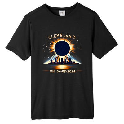 Total Solar Eclipse Cleveland Oh April 08 2024 Tall Fusion ChromaSoft Performance T-Shirt