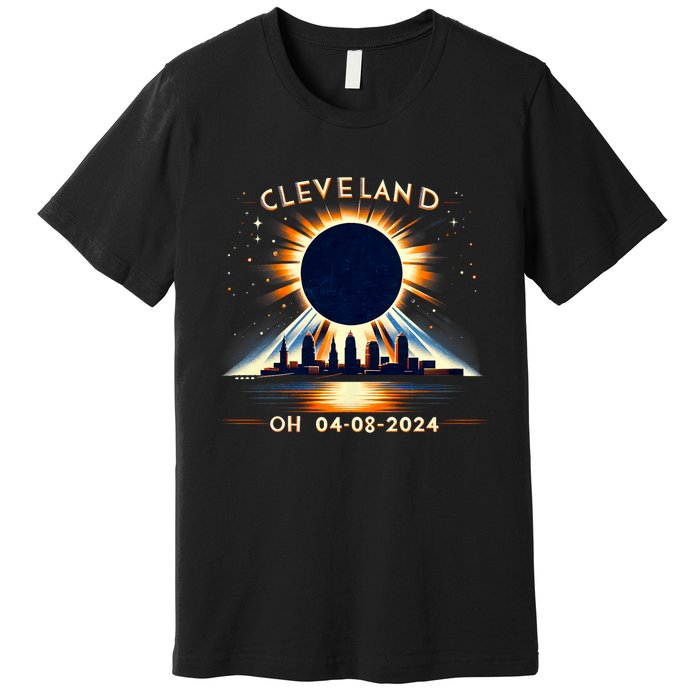 Total Solar Eclipse Cleveland Oh April 08 2024 Premium T-Shirt