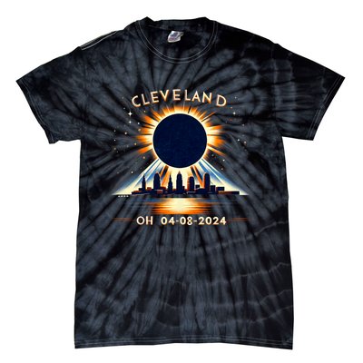 Total Solar Eclipse Cleveland Oh April 08 2024 Tie-Dye T-Shirt