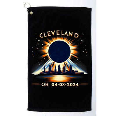 Total Solar Eclipse Cleveland Oh April 08 2024 Platinum Collection Golf Towel