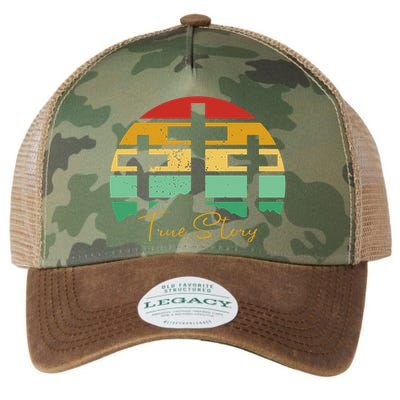 True Story Easter Cross Retro Sunset Legacy Tie Dye Trucker Hat