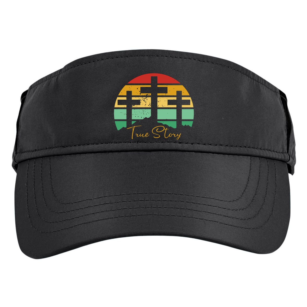 True Story Easter Cross Retro Sunset Adult Drive Performance Visor