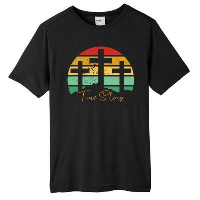 True Story Easter Cross Retro Sunset Tall Fusion ChromaSoft Performance T-Shirt