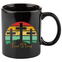 True Story Easter Cross Retro Sunset 11oz C Handle Ceramic Mug