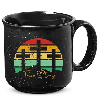 True Story Easter Cross Retro Sunset 15oz Campfire Ceramic Mug