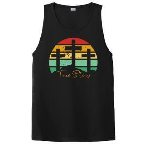 True Story Easter Cross Retro Sunset PosiCharge Competitor Tank