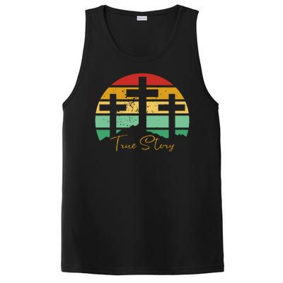 True Story Easter Cross Retro Sunset PosiCharge Competitor Tank