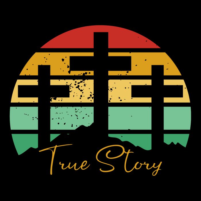 True Story Easter Cross Retro Sunset Wool Snapback Cap