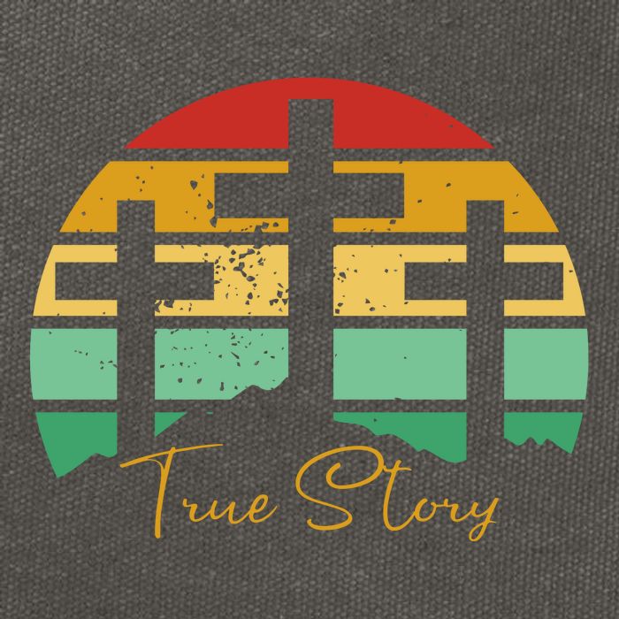 True Story Easter Cross Retro Sunset Cotton Canvas Backpack