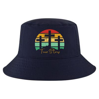True Story Easter Cross Retro Sunset Cool Comfort Performance Bucket Hat