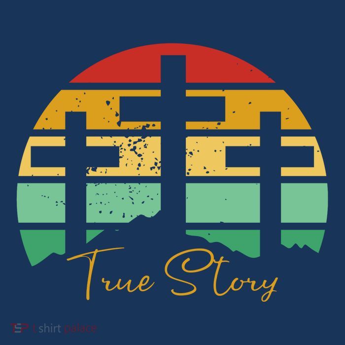 True Story Easter Cross Retro Sunset Cool Comfort Performance Bucket Hat