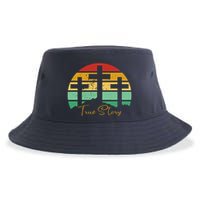 True Story Easter Cross Retro Sunset Sustainable Bucket Hat