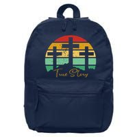 True Story Easter Cross Retro Sunset 16 in Basic Backpack