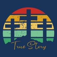 True Story Easter Cross Retro Sunset 16 in Basic Backpack
