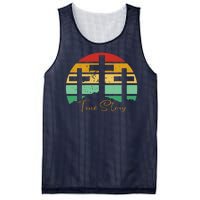 True Story Easter Cross Retro Sunset Mesh Reversible Basketball Jersey Tank