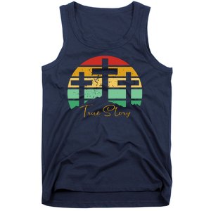 True Story Easter Cross Retro Sunset Tank Top