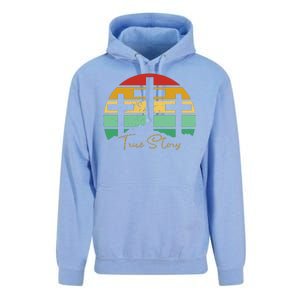 True Story Easter Cross Retro Sunset Unisex Surf Hoodie