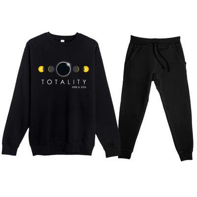 Total Solar Eclipse April 8 2024 Phases Totality Premium Crewneck Sweatsuit Set