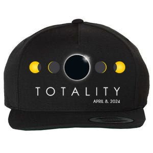 Total Solar Eclipse April 8 2024 Phases Totality Wool Snapback Cap