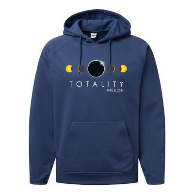 Total Solar Eclipse April 8 2024 Phases Totality Performance Fleece Hoodie