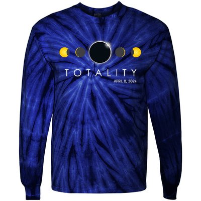 Total Solar Eclipse April 8 2024 Phases Totality Tie-Dye Long Sleeve Shirt