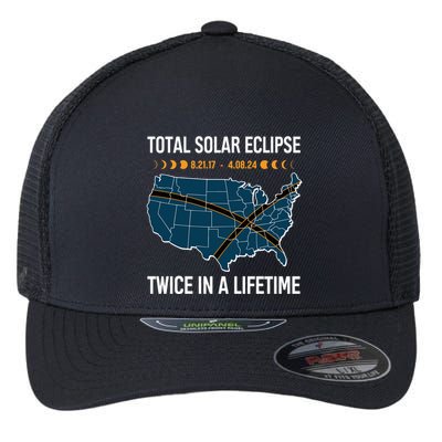 Total Solar Eclipse Twice In A Lifetime April 8 2024 Flexfit Unipanel Trucker Cap