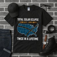 Total Solar Eclipse Twice In A Lifetime April 8 2024 Tall T-Shirt