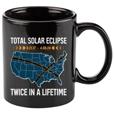 Total Solar Eclipse Twice In A Lifetime April 8 2024 11oz C Handle Ceramic Mug