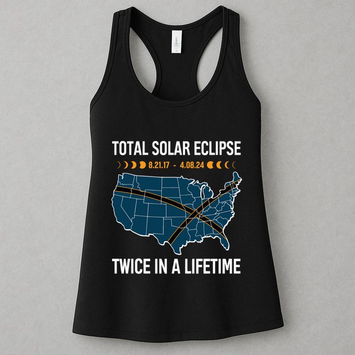 Total Solar Eclipse Twice In A Lifetime April 8 2024 Womens Tank Top