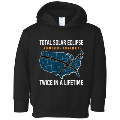 Total Solar Eclipse Twice In A Lifetime April 8 2024 Toddler Hoodie