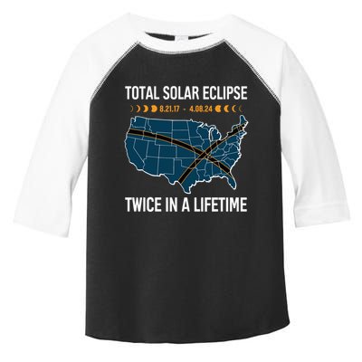 Total Solar Eclipse Twice In A Lifetime April 8 2024 Toddler Fine Jersey T-Shirt