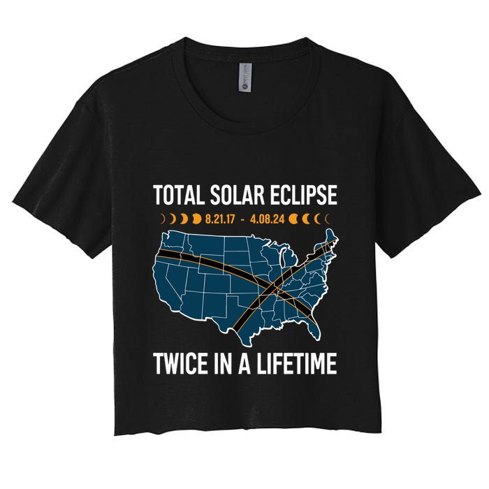 Total Solar Eclipse Twice In A Lifetime April 8 2024 Crop Top
