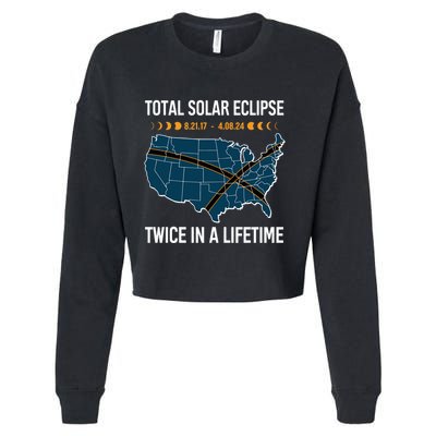 Total Solar Eclipse Twice In A Lifetime April 8 2024 Cropped Pullover Crew