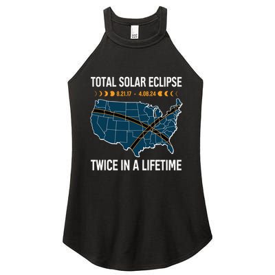 Total Solar Eclipse Twice In A Lifetime April 8 2024 Women's Perfect Tri Rocker Tank