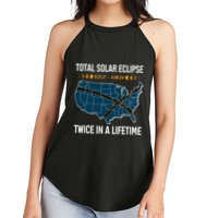 Total Solar Eclipse Twice In A Lifetime April 8 2024 Women's Perfect Tri Rocker Tank