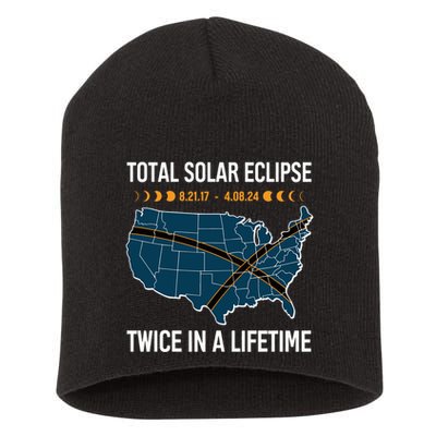 Total Solar Eclipse Twice In A Lifetime April 8 2024 Short Acrylic Beanie