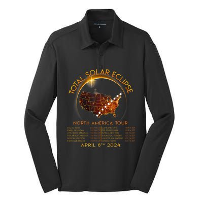 Total Solar Eclipse Of America April 8 2024 Silk Touch Performance Long Sleeve Polo