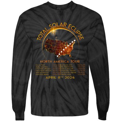 Total Solar Eclipse Of America April 8 2024 Tie-Dye Long Sleeve Shirt