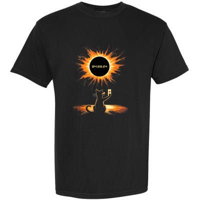 Total Solar Eclipse 2024 April 8 Cat America Totality Garment-Dyed Heavyweight T-Shirt