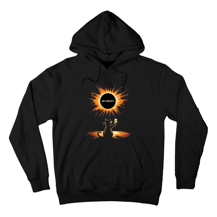 Total Solar Eclipse 2024 April 8 Cat America Totality Hoodie